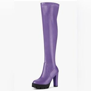 NWOB Allegra K Women's Platform Boots Chunky Heel Over Knee High Boots 8